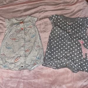 Carters 3-6 mo bubble rompers NWOT 2 pack gray